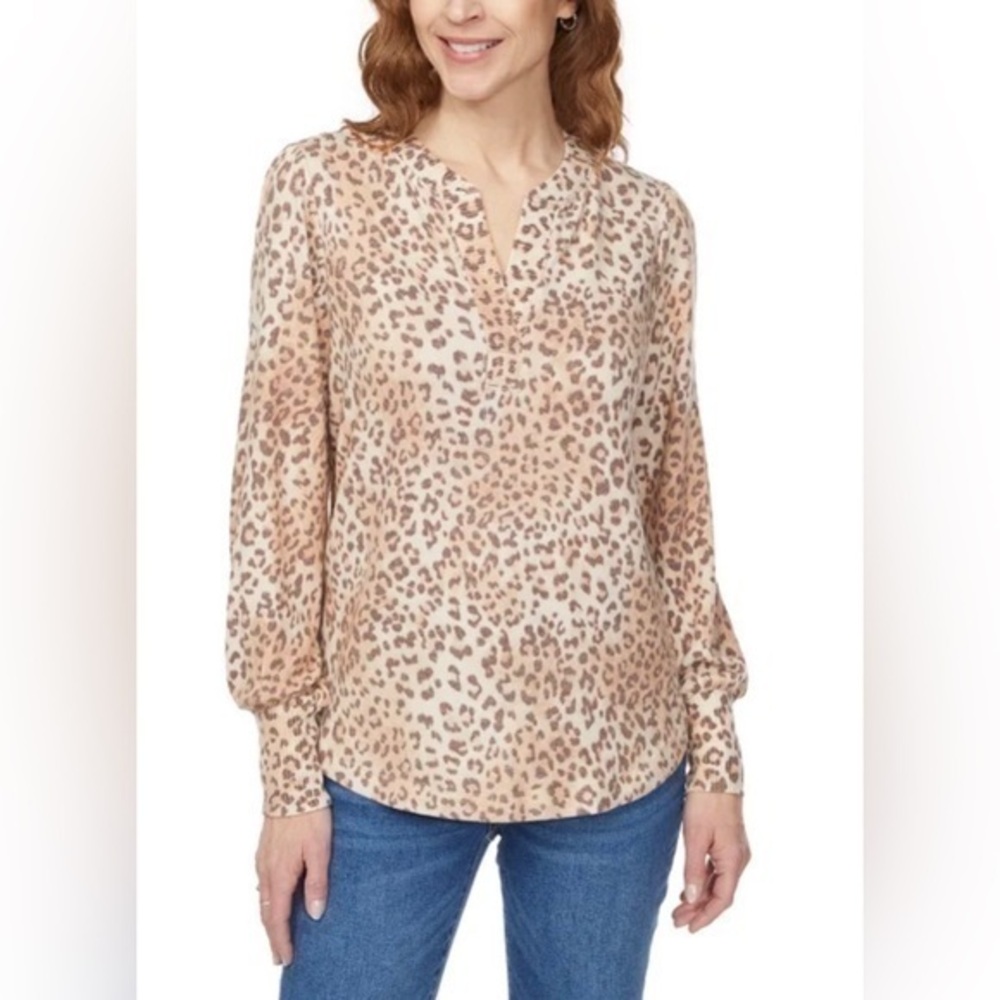 Buffalo David Bitton Beige Leopard Blouse